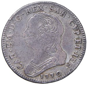 obverse: Carlo Emanuele III (1755-1773) Quarto di scudo 1770 - Nomisma 192 AG (g 8,55). MB-BB