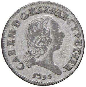 obverse: Carlo Emanuele III (1755-1773)  7,6 soldi 1755 - Nomisma 199 MI (g 4,83) NC. BB+