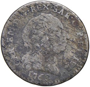 obverse: Carlo Emanuele III (1755-1773)  Monetazione per la Sardegna - Reale 1768 - Nomisma 253 AG (g 2,97) R. B