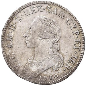 obverse: Vittorio Amedeo III (1773-1796) Mezzo scudo 1780 - Nomisma 334; MIR 988h AG (g 17,46). BB