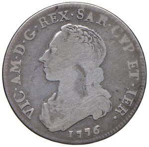 obverse: Vittorio Amedeo III (1773-1796) Quarto di scudo 1776 - Nomisma 349 AG (g 8,32) R. MB