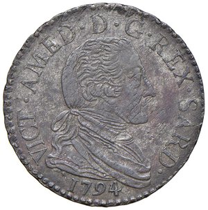 obverse: Vittorio Amedeo III (1773-1796) 20 Soldi 1794 - Nomisma 363 MI (g 5,55). BB-SPL