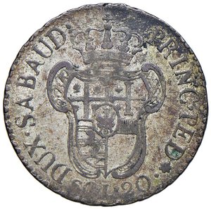 reverse: Vittorio Amedeo III (1773-1796) 20 Soldi 1796 - Nomisma 365 MI (g 5,56). BB+