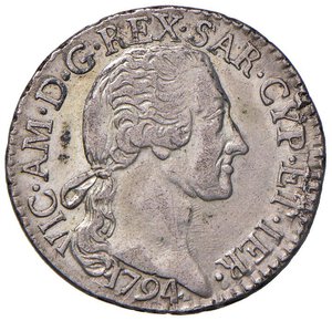 obverse: Vittorio Amedeo III (1773-1796) 15 Soldi 1794 - Nomisma 366 MI (g 4,60). SPL+