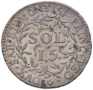 reverse: Vittorio Amedeo III (1773-1796) 15 Soldi 1794 - Nomisma 366 MI (g 4,60). SPL+