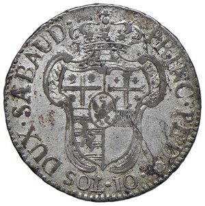 reverse: Vittorio Amedeo III (1773-1796) 10 Soldi 1794 - Nomisma 368 MI (g 2,49). BB-SPL