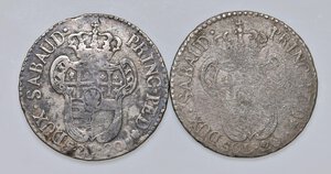 reverse: Vittorio Amedeo III (1773-1796) Lotto di 2 monete da 20 soldi: 1795-1796 - Nomisma 364;365  MI. Come da foto