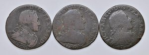 obverse: Vittorio Amedeo III (1773-1796) Lotto di 3 monete da 5 soldi: 1794-1795-1796 - Nomisma 381;382;383 CU. Come da foto