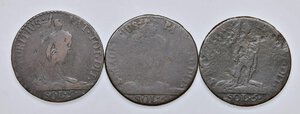 reverse: Vittorio Amedeo III (1773-1796) Lotto di 3 monete da 5 soldi: 1794-1795-1796 - Nomisma 381;382;383 CU. Come da foto