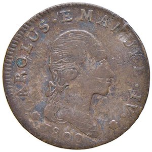 obverse: Carlo Emanuele IV (1796-1802) 7,6 Soldi 1800 - MIR CU (g 4,74) RR Rame. qBB