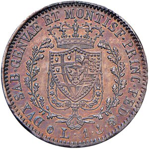 reverse: Carlo Felice (1821-1831) Lira 1828 G - Nomisma 594 AG Colpetto al bordo. qFDC