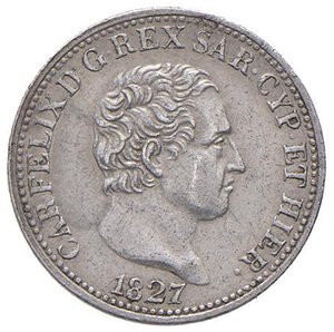 obverse: Carlo Felice (1821-1831) 50 Centesimi 1827 T - Nomisma 604 AG Minimi graffietti al D/. qSPL