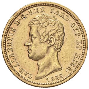 obverse: Carlo Alberto (1831-1849) 50 Lire 1833 T - Nomisma 635 AU RR Colpo al bordo e graffio nel campo del D/. BB/BB+