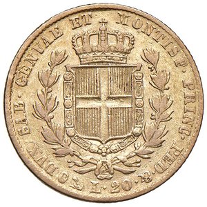 reverse: Carlo Alberto (1831-1849) 20 Lire 1834 G - Nomisma 644 AU. qBB