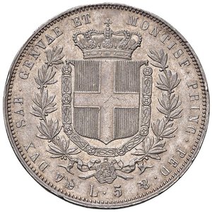 reverse: Vittorio Emanuele II (1849-1861) 5 Lire 1850 G - Nomisma 771 AG R Colpetti al bordo e fondi leggermente lucidati. BB+