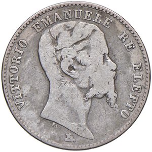 obverse: Vittorio Emanuele II re eletto (1859-1861) 2 Lire 1860 F - Nomisma 827 AG R. B/MB