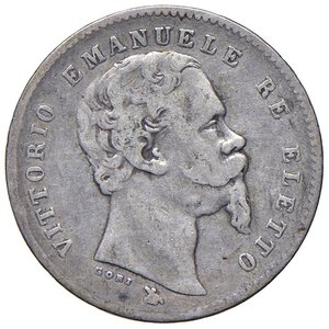 obverse: Vittorio Emanuele II re eletto (1859-1861) Lira 1860 F monti araldici - Nomisma 831 AG. MB/qBB