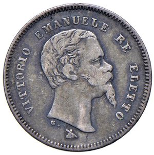 obverse: Vittorio Emanuele II re eletto (1859-1861) 50 Centesimi 1860 F - Nomisma 835 AG Con cartellino da vecchia raccolta. MB-BB