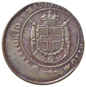 obverse: Vittorio Emanuele II re eletto (1859-1861) 2 Centesimi 1859 Birmingham - Nomisma 840 CU Esemplare fortemente decentrato. BB+