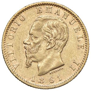 obverse: Vittorio Emanuele II (1861-1878) 20 Lire 1861 T - Nomisma 847 AU R. BB