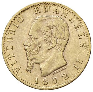 obverse: Vittorio Emanuele II (1861-1878) 20 Lire 1872 M - Nomisma 860 AU RR Minimo graffietto al D/. qBB/BB