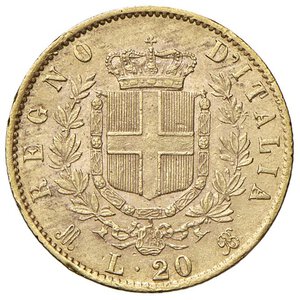 reverse: Vittorio Emanuele II (1861-1878) 20 Lire 1872 M - Nomisma 860 AU RR Minimo graffietto al D/. qBB/BB