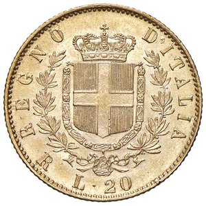 reverse: Vittorio Emanuele II (1861-1878) 20 Lire 1875 R - Nomisma 865 AU R Graffietto sul collo. SPL