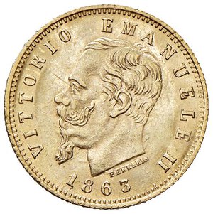 obverse: Vittorio Emanuele II (1861-1878) 5 Lire 1863 - Nomisma 875 AU R Tondello leggermente ondulato. BB+