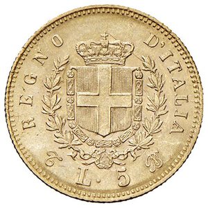 reverse: Vittorio Emanuele II (1861-1878) 5 Lire 1863 - Nomisma 875 AU R Tondello leggermente ondulato. BB+