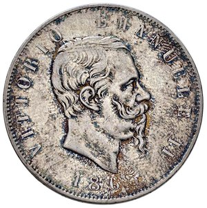 obverse: Vittorio Emanuele II (1861-1878) 5 Lire 1865 T - Nomisma 883 AG R Bordo lucidato. SPl