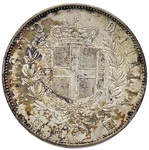 reverse: Vittorio Emanuele II (1861-1878) 2 Lire 1863 N stemma - Nomisma 905 AG Colpo al bordo, pesante patina ma di conservazione notevole. SPL+