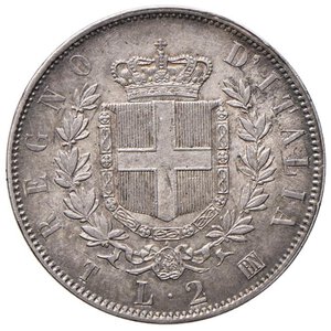 reverse: Vittorio Emanuele II (1861-1878) 2 Lire 1863 T stemma - Nomisma 906 AG. SPL