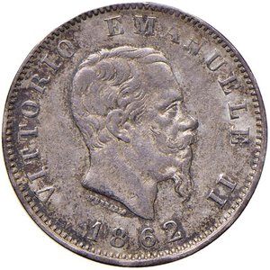 obverse: Vittorio Emanuele II (1861-1878) Lira 1862 N - Nomisma 911 AG R Screpolatura al R/ e colpetto al bordo. qBB