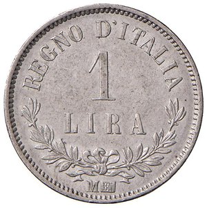 reverse: Vittorio Emanuele II (1861-1878) Lira 1863 M valore - Nomisma 917 AG Colpo al bordo. qSPL