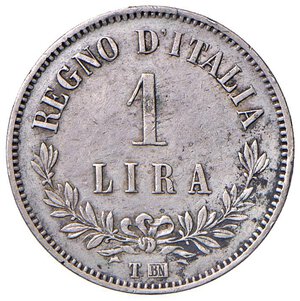 reverse: Vittorio Emanuele II (1861-1878) Lira 1863 T valore - Nomisma 918 AG RRR Colpetto al bordo ed una modesta macchia al R/ ma piacevole esemplare di questa moneta praticamente introvabile in altissima qualità. BB+