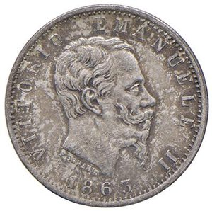 obverse: Vittorio Emanuele II  (1861-1878) 20 Centesimi 1863 T - Nomisma 934 AG Graffietti al R/. qFDC/FDC