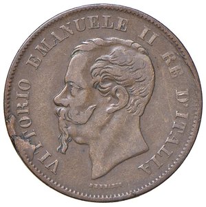 obverse: Vittorio Emanuele II (1861-1878) 5 Centesimi 1861 B - Nomisma 953 CU RR. qBB