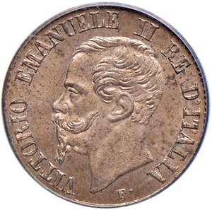 obverse: Vittorio Emanuele II (1861-1878) Centesimo 1861 M - Nomisma 964 CU In slab PCGS MS 64 RB 337066.64/17292422. MS 64 RB