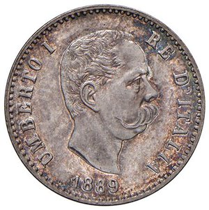 obverse: Umberto I (1878-1900) 50 Centesimi 1889 - Nomisma 1011 AG R Graffietti minimi, fondi speculari. qFDC