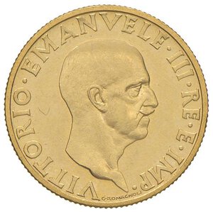 obverse: Vittorio Emanuele III (1900-1946) 100 Lire 1936 - Nomisma 1059 AU RRR Un minimo graffietto nel campo del R/. FDC