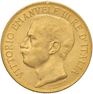 obverse: Vittorio Emanuele III (1900-1946) 50 Lire 1911 - Nomisma 1066 AU R Colpo al bordo, minimi graffietti al D/ e una abrasione al R/. SPL+