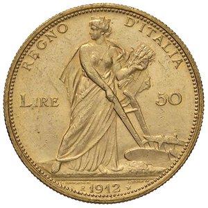 reverse: Vittorio Emanuele III (1900-1946) 50 Lire 1912 - Nomisma 1063 AU R Minimi graffietti. qFDC