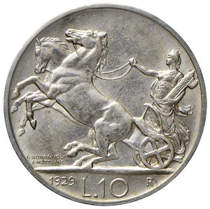 reverse: Vittorio Emanuele III (1900-1946) 10 Lire 1929* - Nomisma 1114; Pag. 694 AG R Sigillato da Emilio Tevere “bordo ripreso altrimenti SPL”. SPL