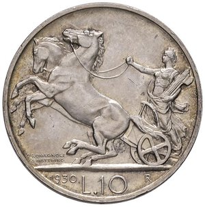 reverse: Vittorio Emanuele III (1900-1946) 10 Lire 1930 - Nomisma 1116 AG Graffio al R/. SPL+/qFDC