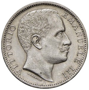 obverse: Vittorio Emanuele III (1900-1946) 2 Lire 1905 - Nomisma 1155 AG Minimo graffietto sul collo al D/. qFDC