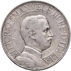 obverse: Vittorio Emanuele III (1900-1946) 2 Lire 1911 - Nomisma 1160 AG RR. qBB