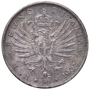 reverse: Vittorio Emanuele III (1900-1946) Lira 1907 - Nomisma 1197 AG. SPL-qFDC