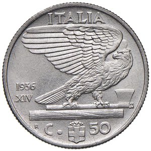 reverse: Vittorio Emanuele III (1900-1946) 50 Centesimi 1936 - Nomisma 1253 NI R. qFDC/FDC