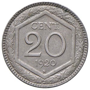 reverse: Vittorio Emanuele III (1900-1946) 20 Centesimi 1920 esagono - Nomisma 1293 NI R. SPL