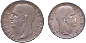 obverse: Vittorio Emanuele III (1900-1946) 10 e 5 Centesimi 1936 - Lotto di due monete. FDC